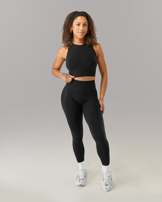 Stratus Crop Tank - Black