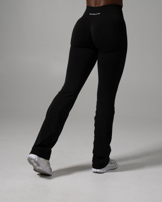 Pump Mid Rise Flared Pant Long - Black